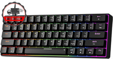 NEWMEN GM611 Gaming Keyboard,60% Percent Mechanical Keyboard 61 Keys LED Backlit