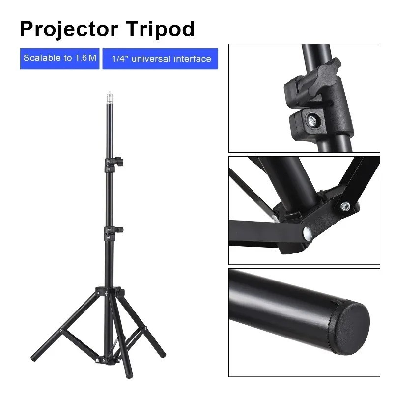 Adjustable Tripod Stand for LCD Projector - Aluminum Folding Holder 22-63 Inch