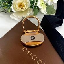 GUCCI Key Ring Keychain Charm Interlocking G Silver Gold Authentic