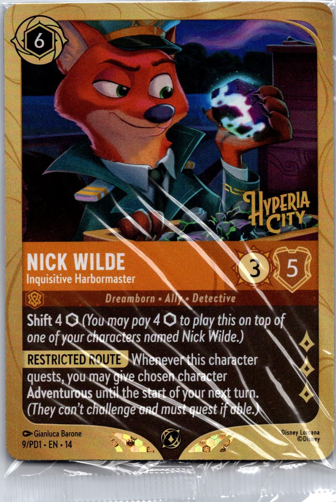 Nick Wilde - Inquisitive Harbormaster 9 Disney Lorcana Promo Cards Holo NM