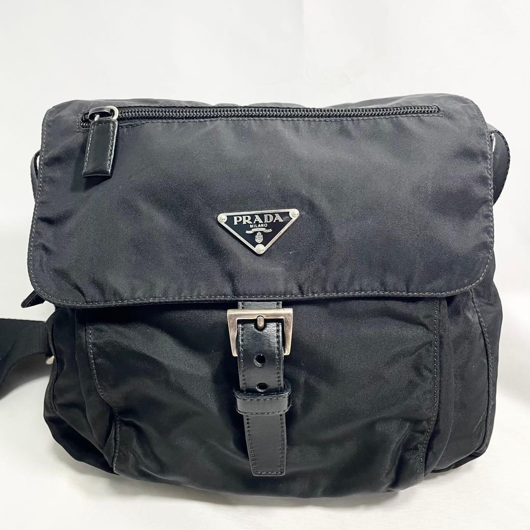 Prada Triangle Logo Hardware Flap Nylon Shoulder Bag Large Capacity Multifunctio thumbnail 2