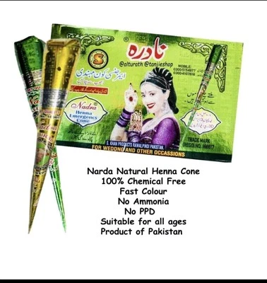 NARDA Nadra Dark brown Nail henna Mehndi Henna Fast Color Halal..