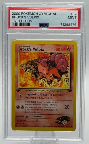 2000 POKEMON GYM CHALLENGE #37 BROCK'S VULPIX 1ST EDITION PSA 9 MINT