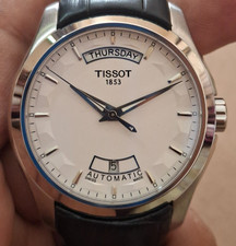 Tissot Couturier Men's white Watch leather strap white dail day-Date