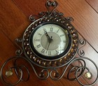 HOME INTERIORS Contessa Clock 10” x 10.25” Black Metal w/Acrylic Beads — photo 5