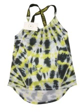 Nike Off-White Tank Top Shirt Womens XS Yellow Black Tie Dye Racer back NEW