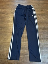 adidas Youth Large 14/16 Navy Blue 3-Stripe Track Pants Athletic