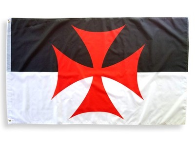 Knights Templar Flag - 3x5 Foot, Polyester, Double Stitched, Crusades Theme