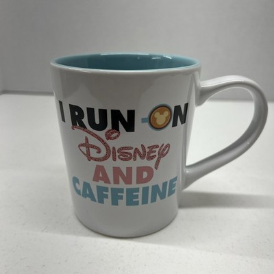 Disney 'I Run on Disney and Caffeine' White Ceramic Coffee Mug