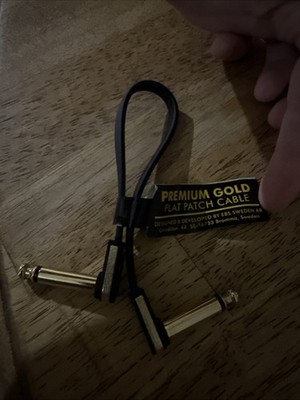 EBS PG-18 Premium Gold Flat Patch Cable - 7.09'' Angle-Angle