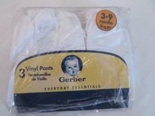 RARE Vintage Gerber Pull On Vinyl Pants 3 Pack 3 - 9 Mos. 12 - 18 Lbs. NEW