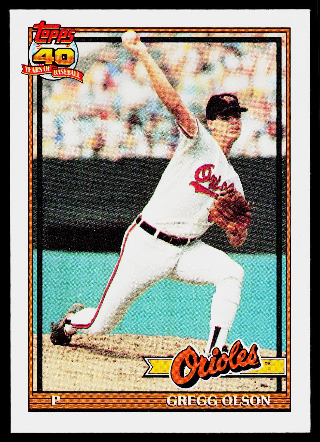 Gregg Olson, 1991 Topps, #10, Baltimore Orioles,