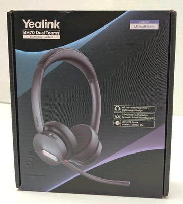 Yealink BH70 Dual Teams  Wireless Bluetooth Headset Missing USB C Dongle Has USB