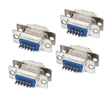 DB15 15-Pin 3-Row Male to Female Connector Computer VGA Cable Adapter 4sets