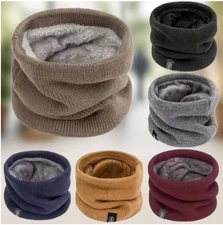 Warm Winter Knit Scarf | Thick Plush Neck Gaiter for Men Women Outdoor Sport