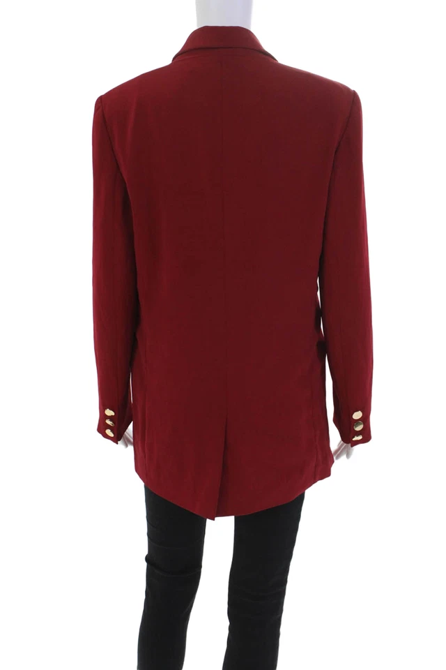 Badgley Mischka 女式领纽扣长袖西装外套红色 6 码 — 第 4/4 张图片