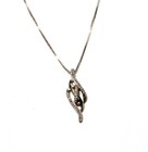925 sterling silver .16ct I1-2 H diamond pendant slide 24" necklace 5.4g ladies — photo 1