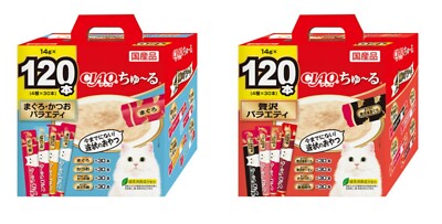 INABA CIAO Churu Variety set with 120 pieces 14g x 120 Cat Treats From Japan