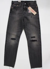 Levi's Wedgie Fit Women's High Rise Distressed Raw Cuff Jeans Gray Size 26