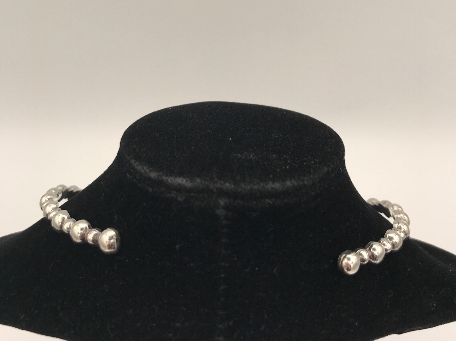 Sterling Silver - Solid Bead Choker Collar Neckla… - image 6
