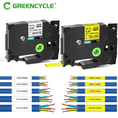 COMPATIBLE HEAT SHRINK SLEEVING/TUBING FOR BROTHER P-TOUCH PRINTABLE ...