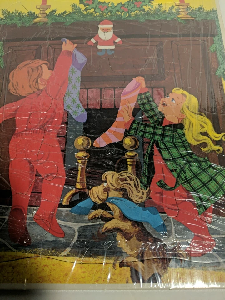 Vintage Frame Puzzle 1973 Getting Ready For Santa - Image 4 of 4