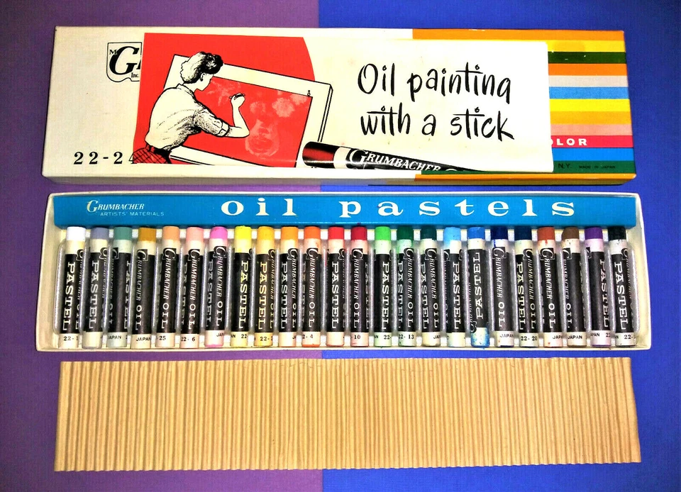 Pasteles al óleo vintage Grumbacher tamaño 24 artistas color brillante hechos en EE. UU. Foto 2 de 4