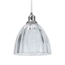 Aspen Creative Corporation 1-Light Chrome Mini Pendant with Clear Crystal Glass 