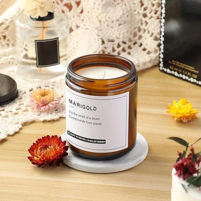 24 Pack 8oz Jares de vidrio ámbar con tapas negras: para la fabricación de velas - Image 4 of 4