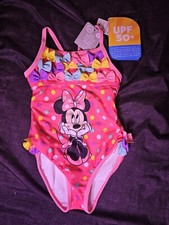 NWT Disney Store Minnie Mouse Pink Swimsuit Girls Tankini Bikini Set Size 3