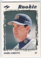 G) 1996 Score Pinnacle Baseball Trading Card Mark Loretta #493 Rookie. rookie card picture