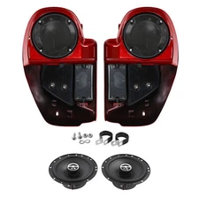 Lower Vented Leg Fairings & Speakers For Harley Electra Glide 2014-25 Wicked Red
