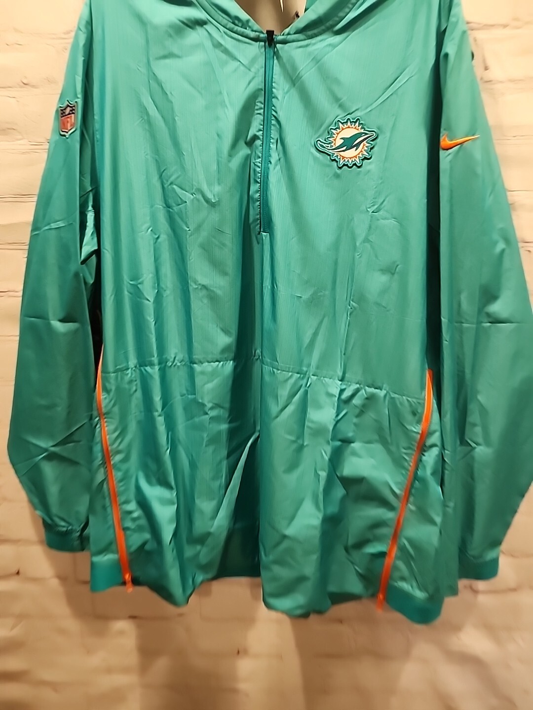 SACAI X NIKE Giacca Miami Dolphins Nike On Field pull over 1 2 zip laterale adulto XL NUOVA
