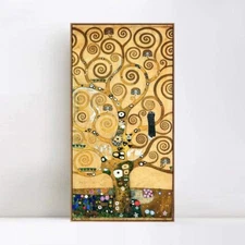 Framed Canvas Giclee Print Art Tree of Life by Gustav Klimt Wall Art 20"x40"
