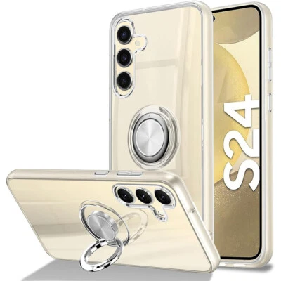 Coque pour Samsung Galaxy S24 Ultra S23 FE S22 Plus S21 FE Silicone avec Anneau