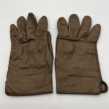 Vintage Coach Brown Leather Lined Driving Winter Gloves Sz 7, Small