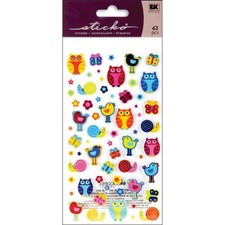 Scrapbooking Stickers Sticko Crafts Hoots  Tweets Owls Birds Butterflies Snails