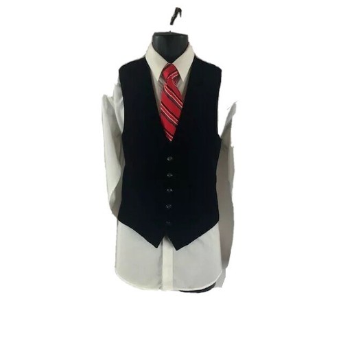 VINCI Men's Corduroy Black Vest Pant Slim Fit Flat Front Sizes 36R - 48R - Picture 3 of 5