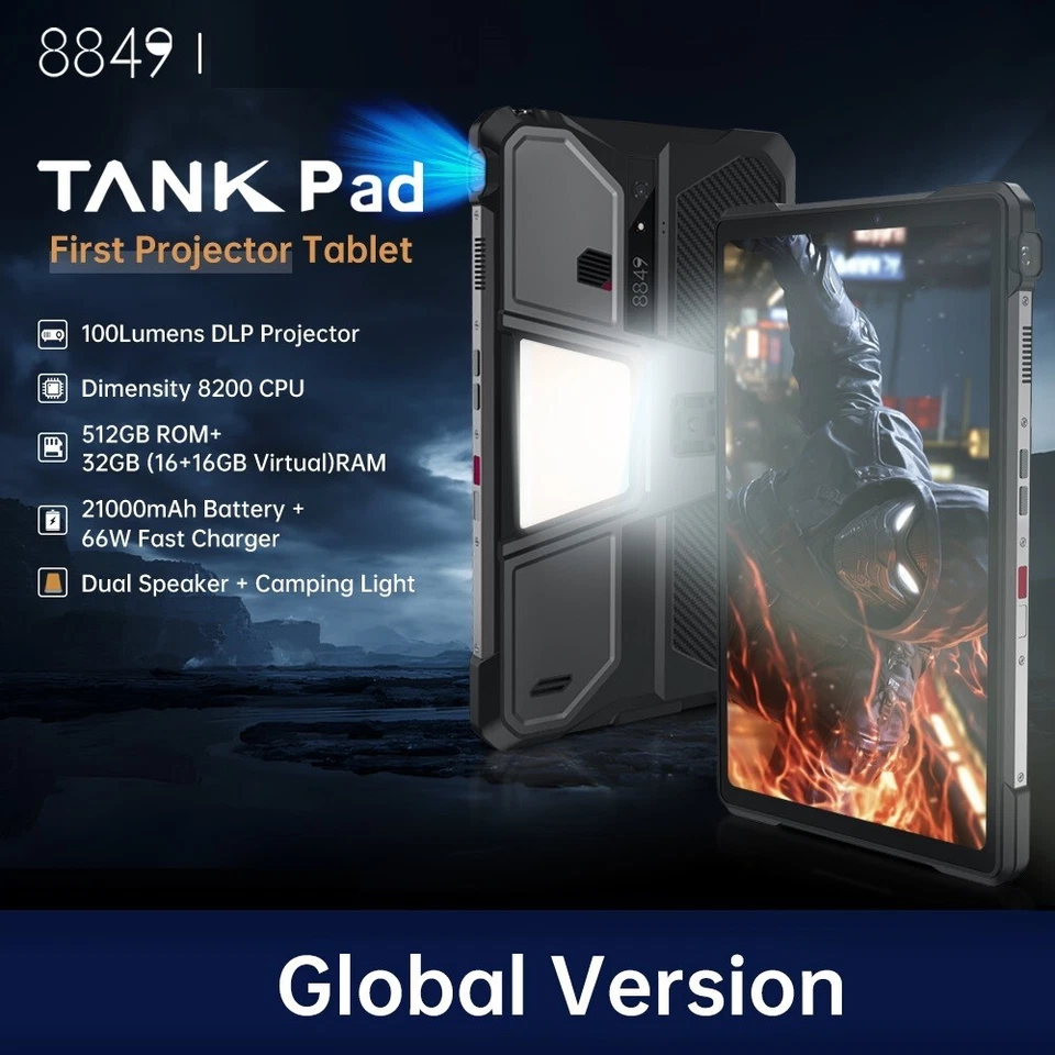 8849 TANK PAD Unihertz Robust Projector Tablet Handys 10.95" 21000mAh 32GB+512GB - Bild 3 von 4