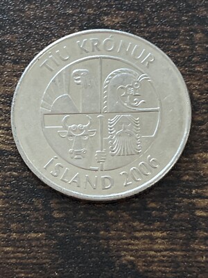 2006 Iceland 10 Ten Kronur Fish Actual Coin TK7458* | eBay