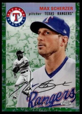 2023 Topps Chrome Plat Anniv Green Toile Max Scherzer 88/99 Texas Rangers #226