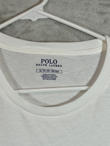 Polo Ralph Lauren Shirt Mens Size XL Short Sleeve White Blue Logo - Picture 5 of 10