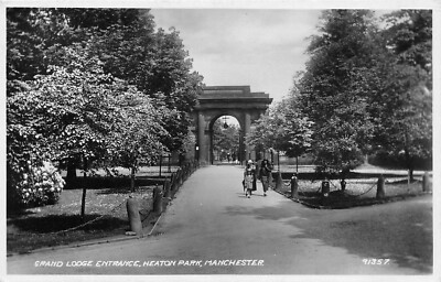 MANCHESTER - HEATON PARK, GRAND LODGE ENTR ~ EINE ALTE ECHTFOTO-POSTKARTE #2351113