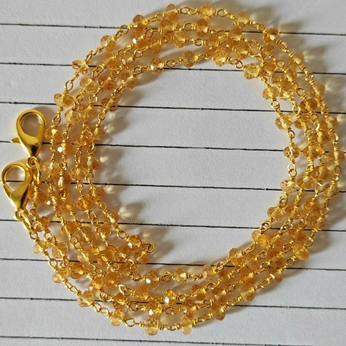 Chaîne De Lunettes FOCALOOK Pour Femme - Perles Et Acier Inoxydable Plaqué Or - Longueur 72 Cm - Style Tendance