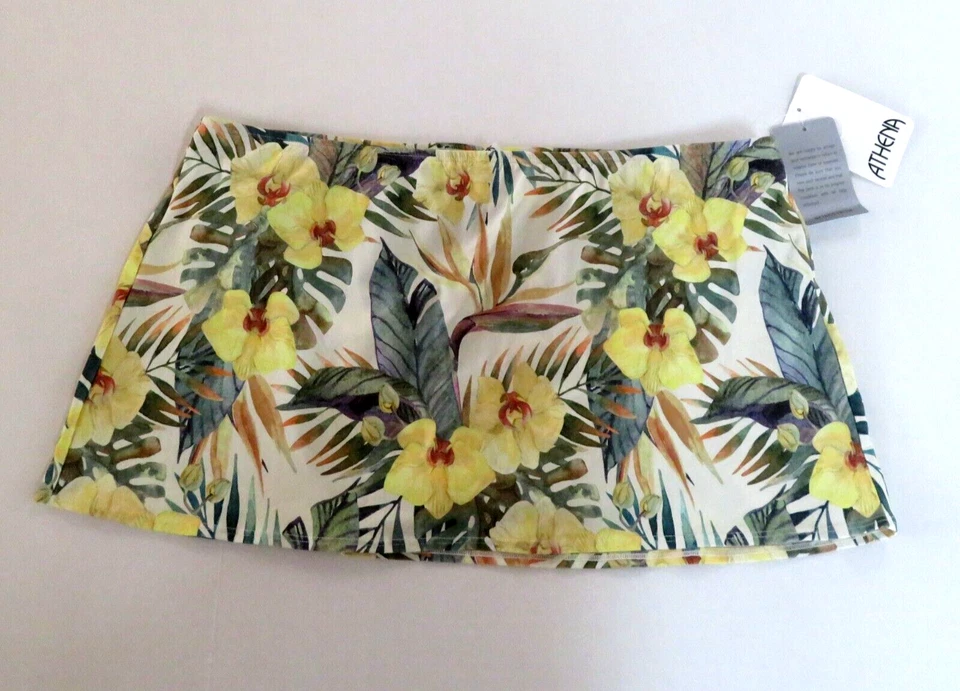 Traje de baño ATHENA parte inferior falda de baño pantalón bikini talla 12 estampado floral tropical NUEVO Foto 2 de 4