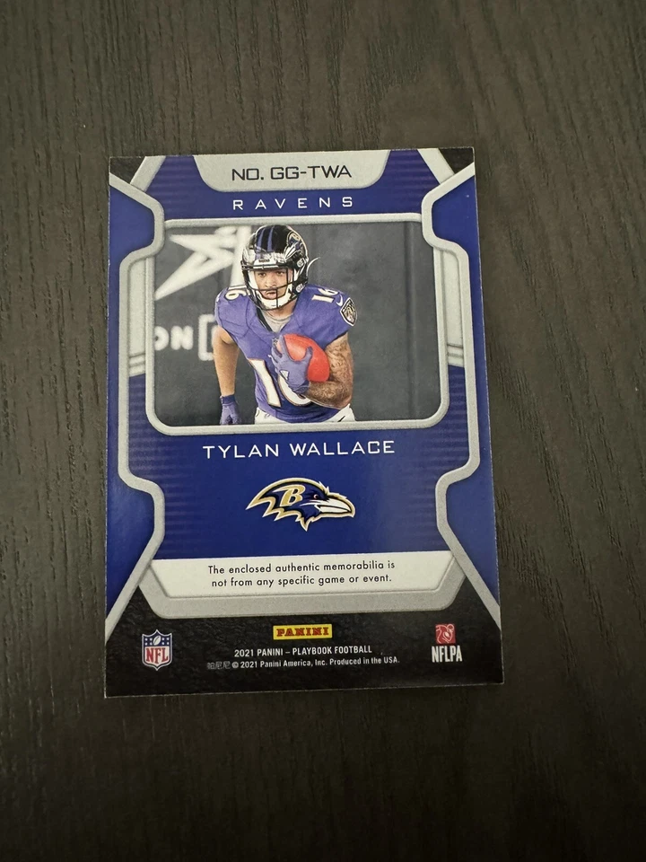 2021 Panini Playbook Gridiron Gear Relics Insert #GG-TWA TYLAN WALLACE Rookie RC - Image 2 of 2