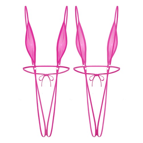 DE Damen Bademode Micro Bikini String Urlaub Strandbekleidung Baden Sexy Dessous - Picture 33 of 68