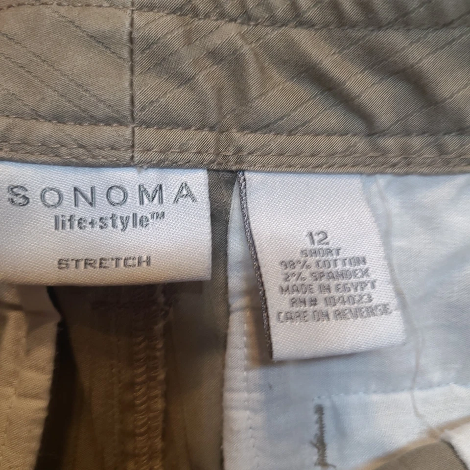 Sonoma Stretch Womans Khaki Pants Size 12 Short Cotton Blend Tavel Casual - Image 4 of 4