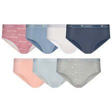 Champion Girls 7 Pack Large 12/14 Stretch Soft Underwear Brief - Gray Blue Mauve