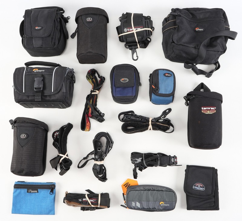 Lot of Assorted Tamrac and Lowepro Brand Camera Cases & Accessories